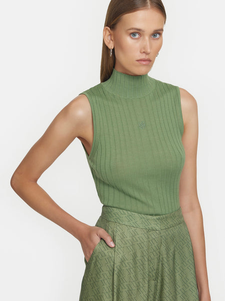 Green on sale sleeveless turtleneck