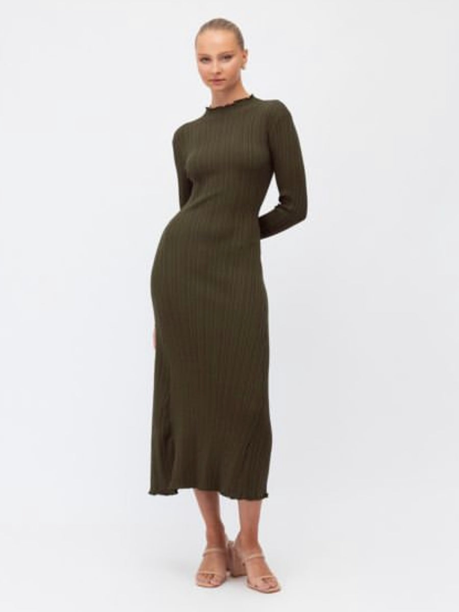 Olive Knit Dress