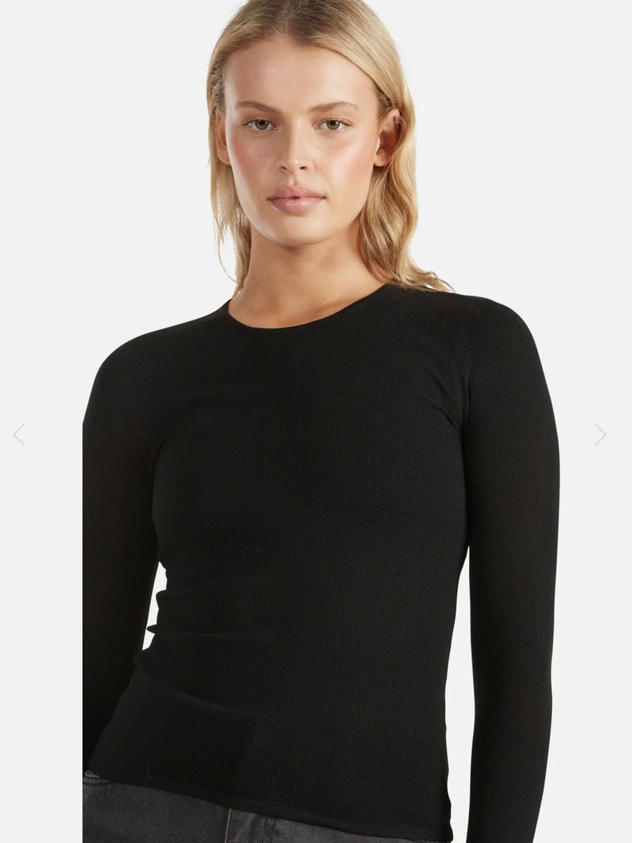 Maeve Mesh Logo Top Black