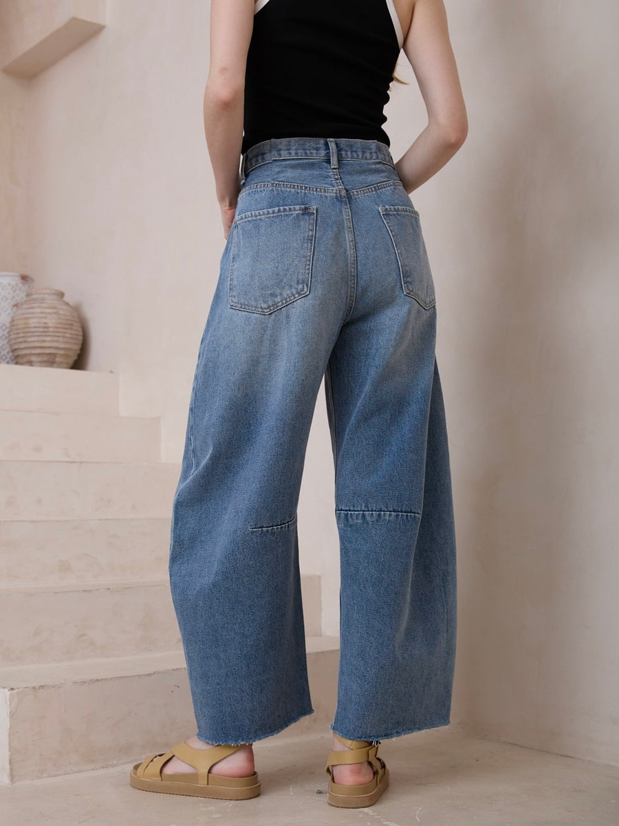 Elisa Barrel Leg Jean Blue