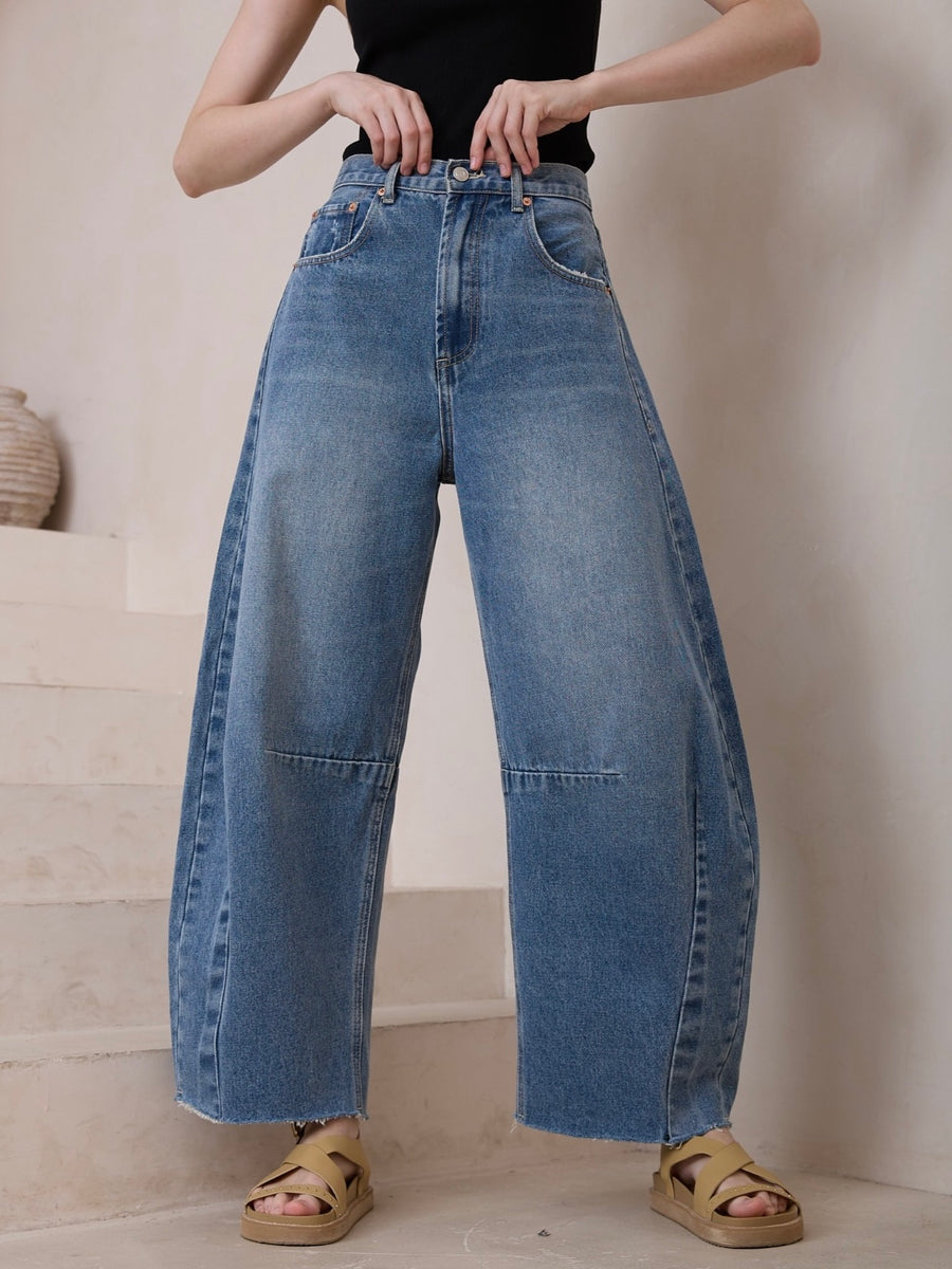 Elisa Barrel Leg Jean Blue