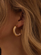 Luna Pearl Hoops Gold