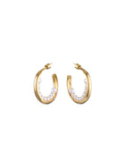 Luna Pearl Hoops Gold