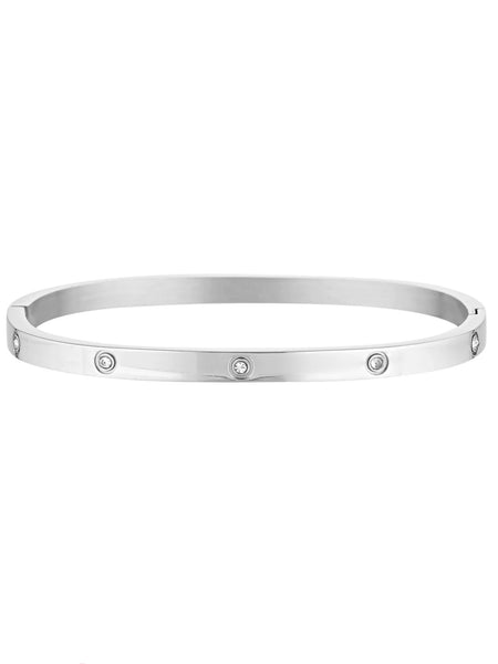 Dylan Bangle Silver - Celestial Clear