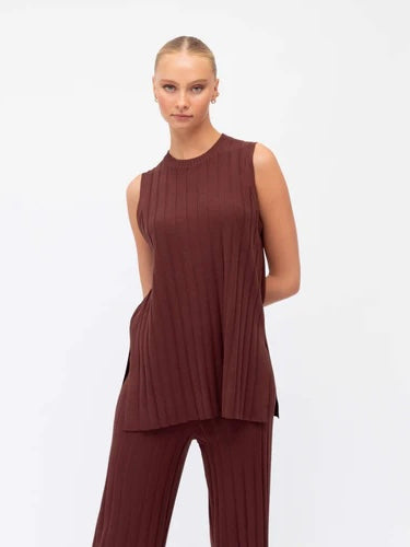 Zuri Knit Pant Chocolate