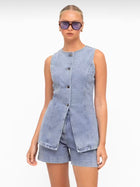 Leni Denim Vest - Light Wash