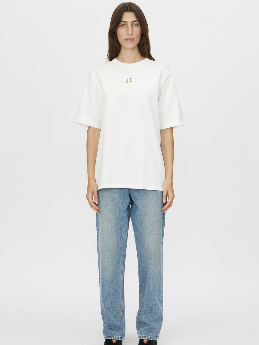 Bloom Embroidered Tee - Soft White