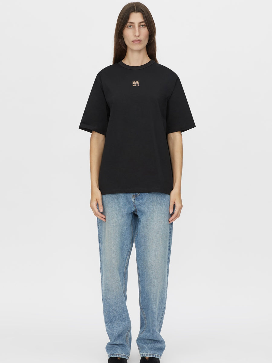 Bloom Embroidered Tee - Black