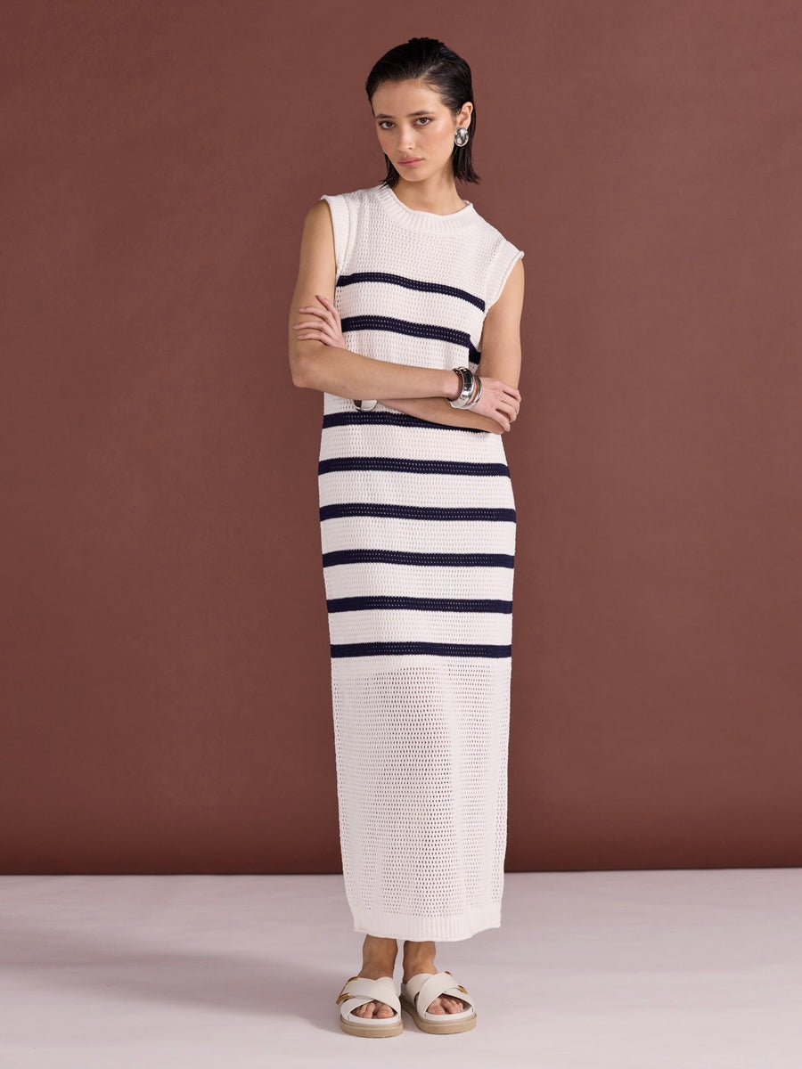 Veda Stripe Knit Midi Dress