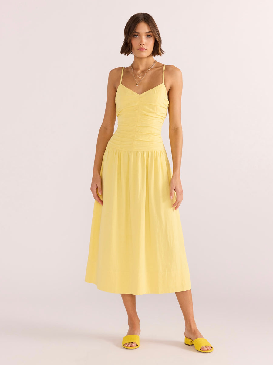 Ophelia Ruched Midi Dress