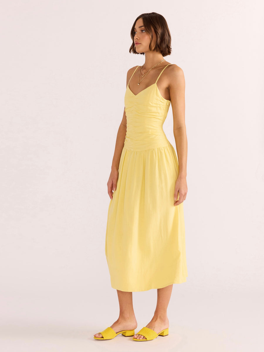 Ophelia Ruched Midi Dress