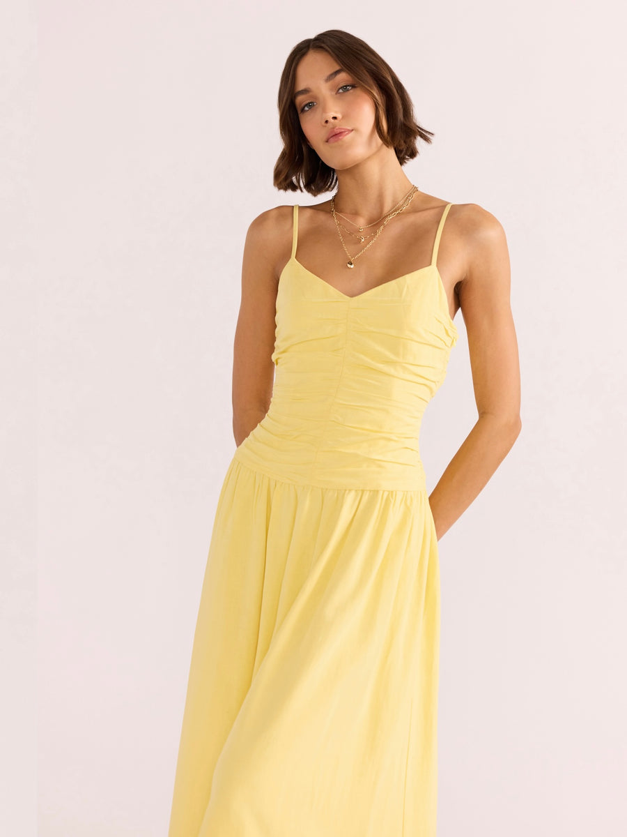 Ophelia Ruched Midi Dress