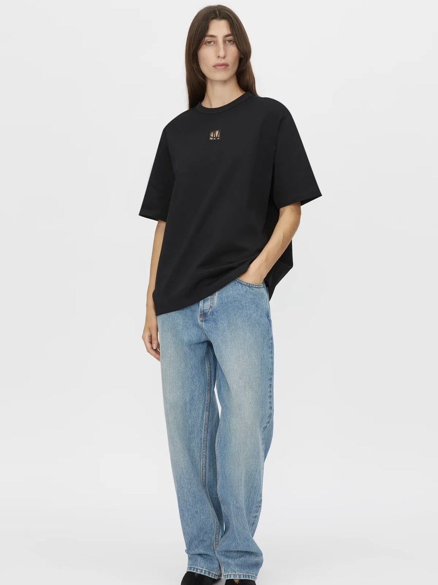 Bloom Embroidered Tee - Black