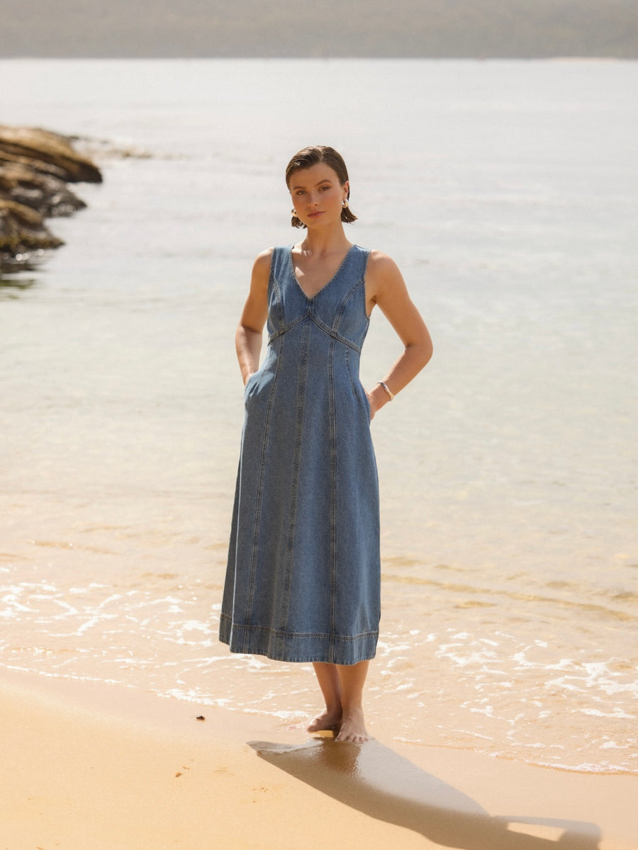 Alden Denim Midi Dress