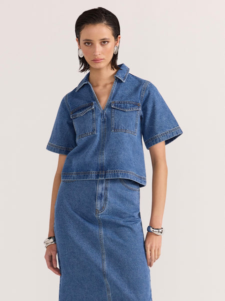 Alden Crop Denim Shirt