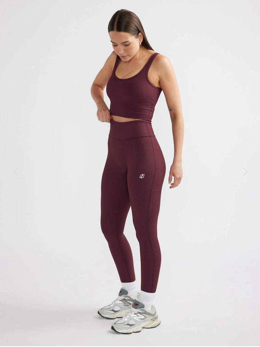 Athleisure Rib Legging - Cherry Cola