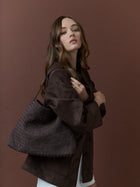 Calla Woven Bag - Chocolate