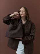 Calla Woven Bag - Chocolate