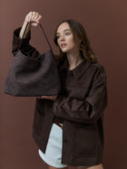 Calla Woven Bag - Chocolate