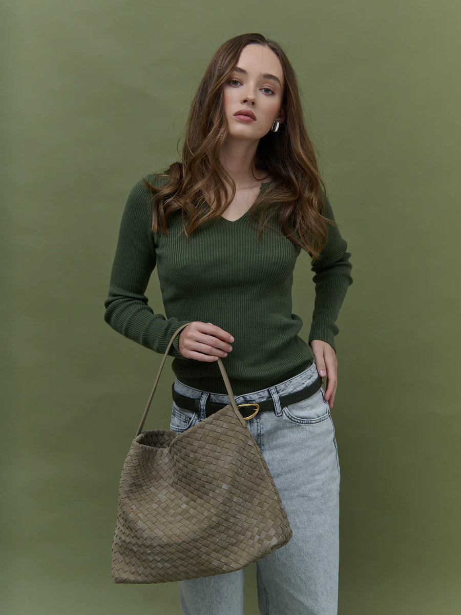 Calla Woven Bag - Olive