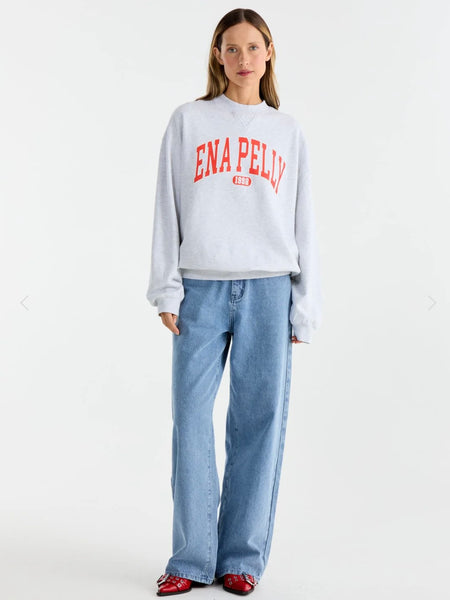 Collegiate Sweatshirt - White Marle