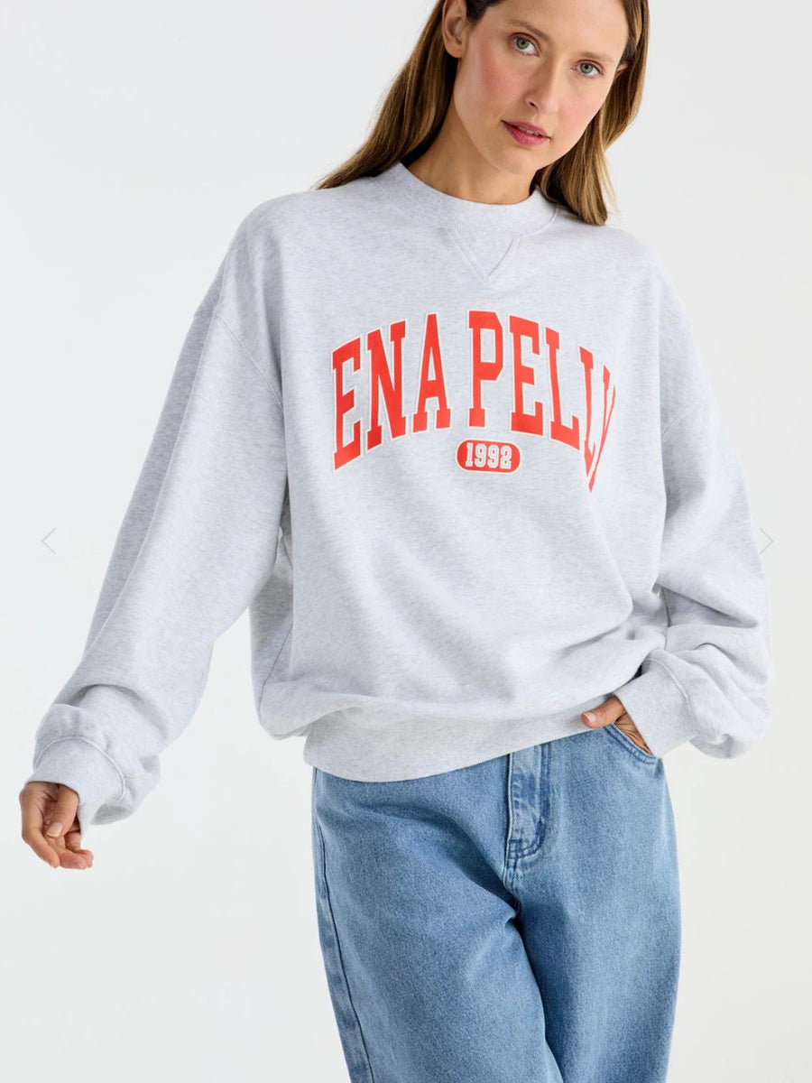 Collegiate Sweatshirt - White Marle